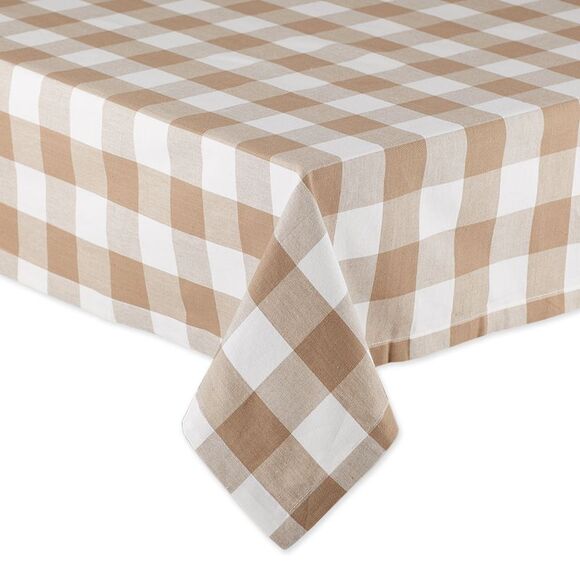 Design Imports CAMZ12418 60 x 84 in. Stone Buffalo Check Tablecloth - Picture 2 of 3